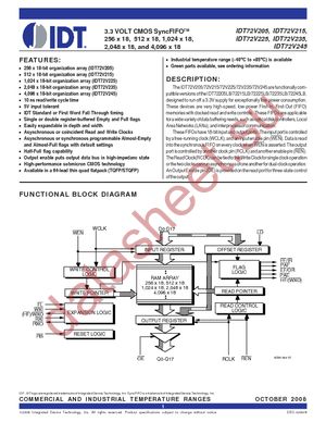 IDT72V205L10PFG datasheet  